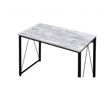 ACME Zaidin Writing Desk - Antique White and Black Finish, W 35"