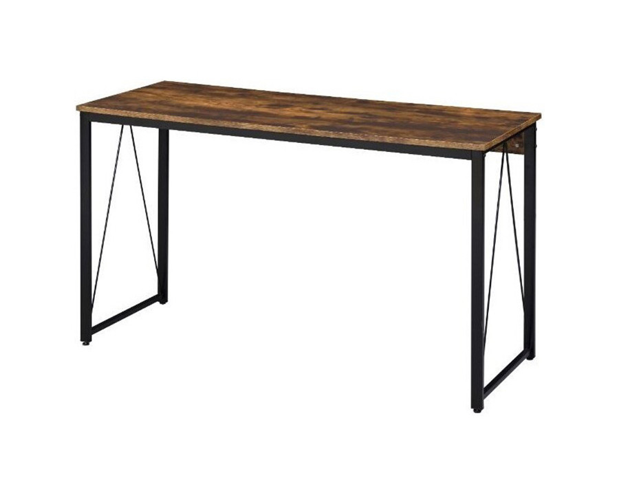 ACME Zaidin Writing Desk - Weathered Oak and Black Finish, W 47"