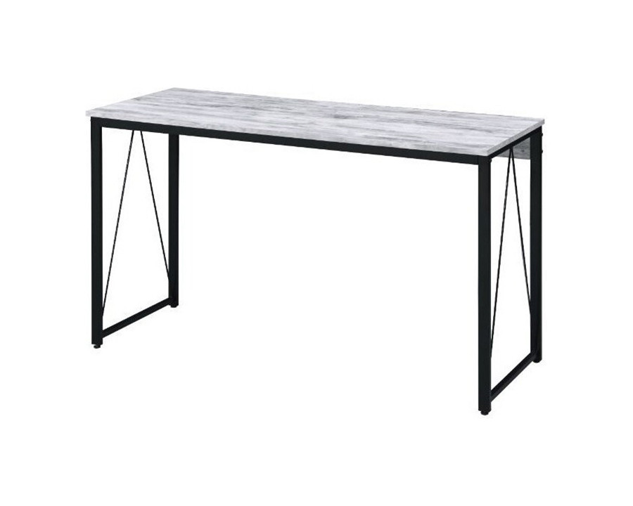 ACME Zaidin Writing Desk - Antique White and Black Finish, W 47"