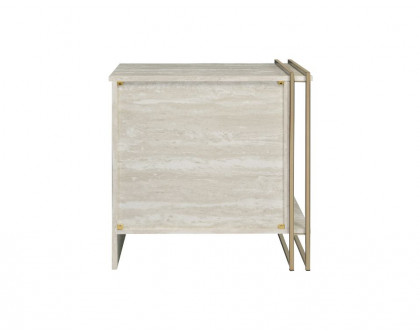 ACME - Tyeid Accent Table in Antique White/Gold