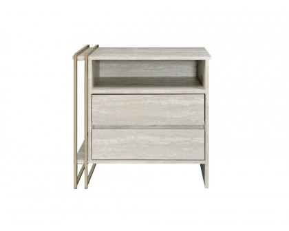 ACME - Tyeid Accent Table in Antique White/Gold