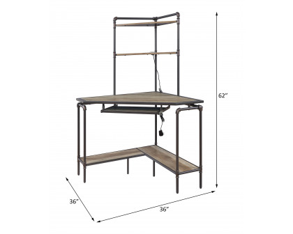 ACME - Deliz Computer Desk with USB in Sand Gray