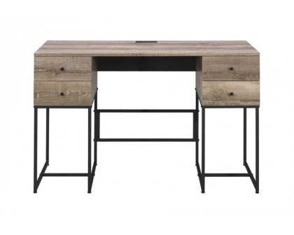 ACME - Desirre Writing Desk with USB in Rustic Oak/Black