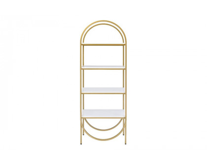 ACME™ Lightmane Bookshelf - White High Gloss/Gold