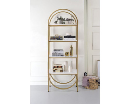 ACME™ Lightmane Bookshelf - White High Gloss/Gold