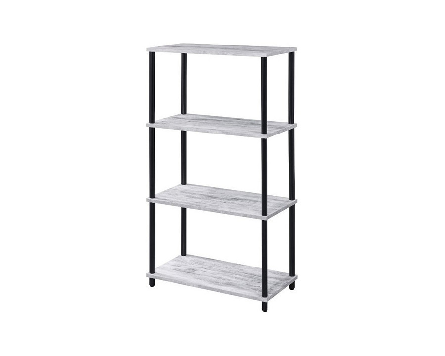 ACME Nypho Bookshelf - Antique White and Black Finish