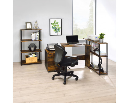 ACME Ievi Writing Desk - Weathered Oak and Black Finish