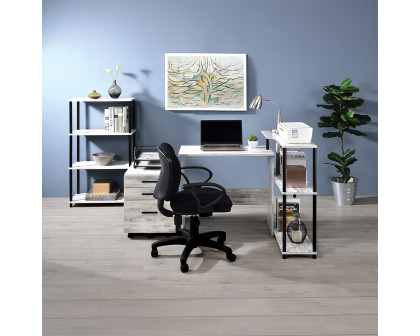 ACME Ievi Writing Desk - Antique White and Black Finish