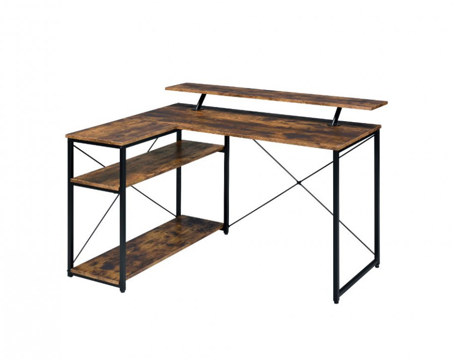 ACME Drebo Writing Desk - Weathered Oak/Black