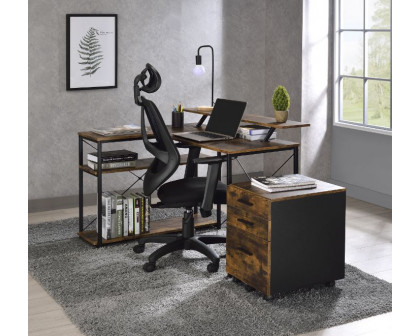 ACME Drebo Writing Desk - Weathered Oak/Black