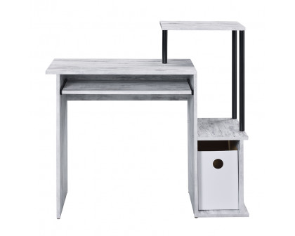 ACME Lyphre Computer Desk - Antique White and Black Finish