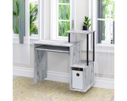 ACME Lyphre Computer Desk - Antique White and Black Finish