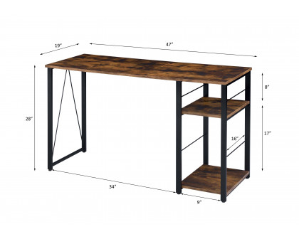 ACME Vadna Writing Desk - Weathered Oak and Black Finish