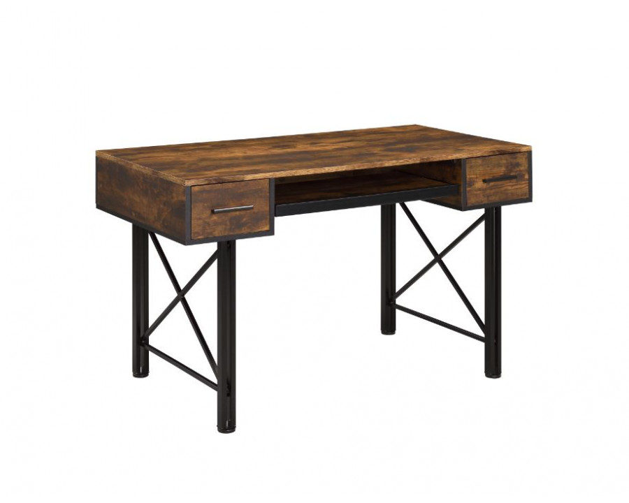 ACME - Settea Computer Desk in Weathered Oak/Black