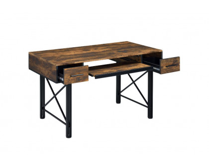 ACME - Settea Computer Desk in Weathered Oak/Black