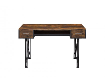 ACME - Settea Computer Desk in Weathered Oak/Black