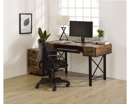 ACME - Settea Computer Desk in Weathered Oak/Black