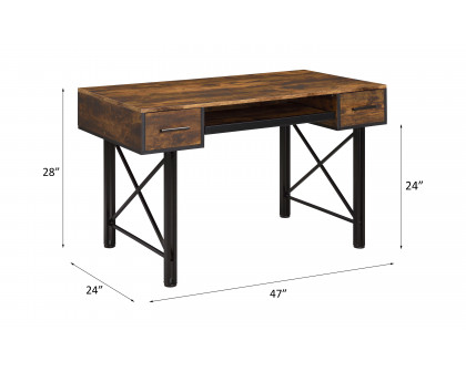 ACME - Settea Computer Desk in Weathered Oak/Black