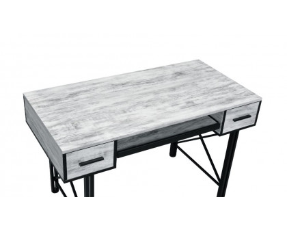 ACME Settea Computer Desk - Antique White and Black Finish