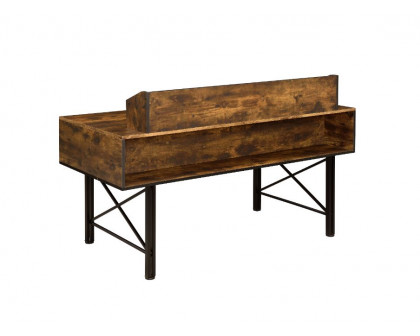 ACME Safea Computer Desk - Weathered Oak and Black Finish