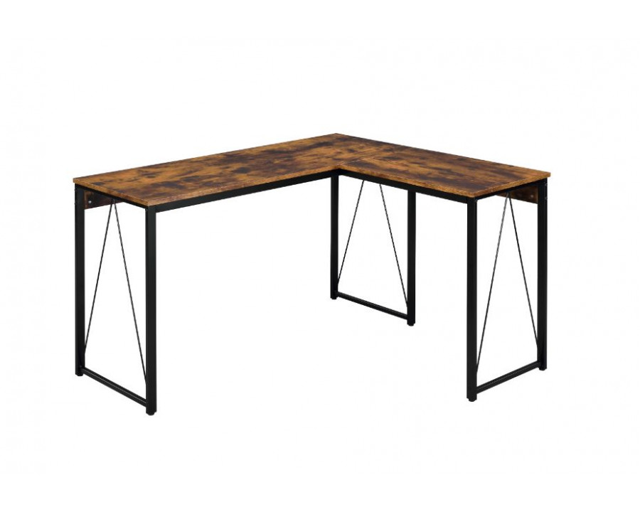 ACME Zetri Writing Desk - Weathered Oak/Black