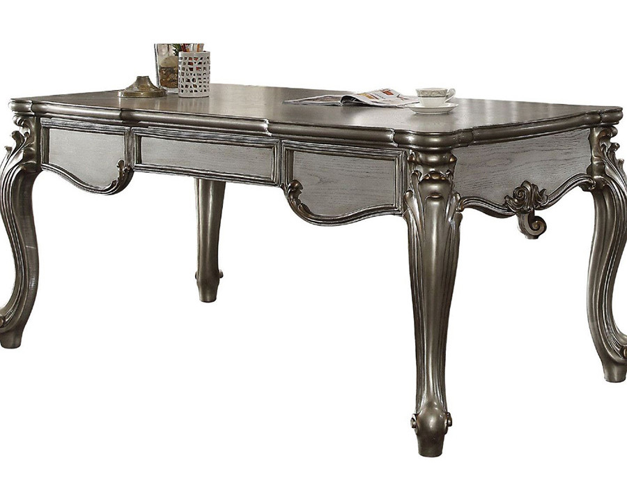 ACME Versailles Executive Leg Desk - Antique Platinum Silver