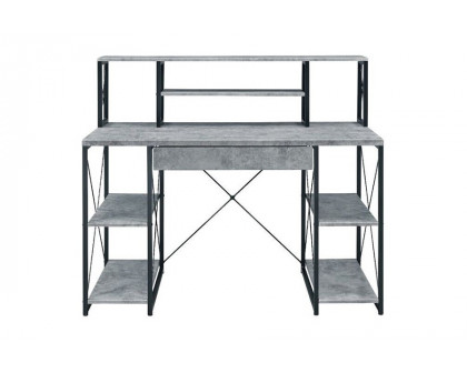 ACME Amiel Music Recording Studio Desk - Faux Concrete and Black