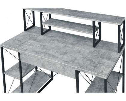 ACME Amiel Music Recording Studio Desk - Faux Concrete and Black