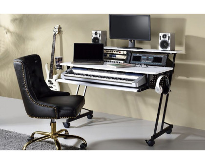 ACME Suitor Music Recording Studio Desk - White and Black