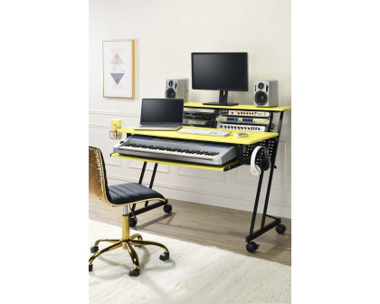 ACME Suitor Music Recording Studio Desk - Yellow and Black