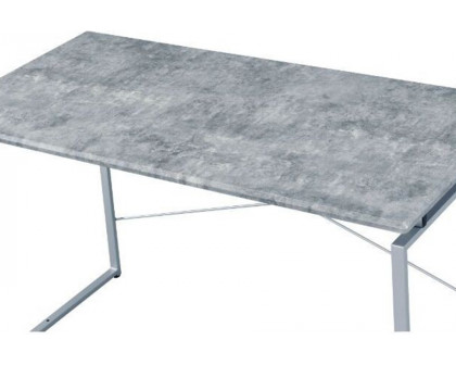 ACME Jurgen Desk - Faux Concrete and Silver