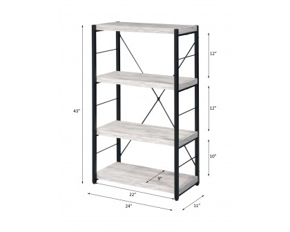 ACME™ Jurgen Bookshelf - Antique White and Black