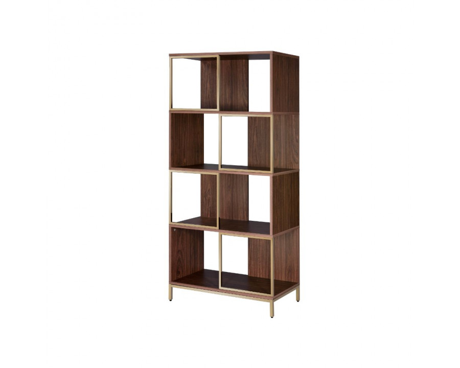 ACME - Diwan Bookshelf in Walnut/Champagne