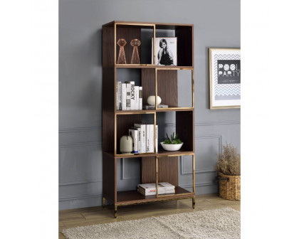 ACME - Diwan Bookshelf in Walnut/Champagne