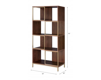 ACME - Diwan Bookshelf in Walnut/Champagne