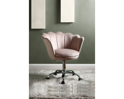 ACME - Micco Office Chair in Rose Quartz/Chrome