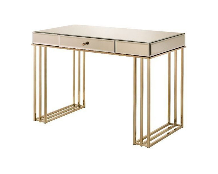 ACME Critter Writing Desk - Smoky Mirrored and Champagne Finish