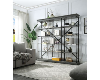 ACME Rukia 84" Bookshelf - Gray/Black