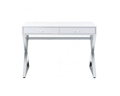 ACME Coleen Writing Desk with Usb - White/Chrome