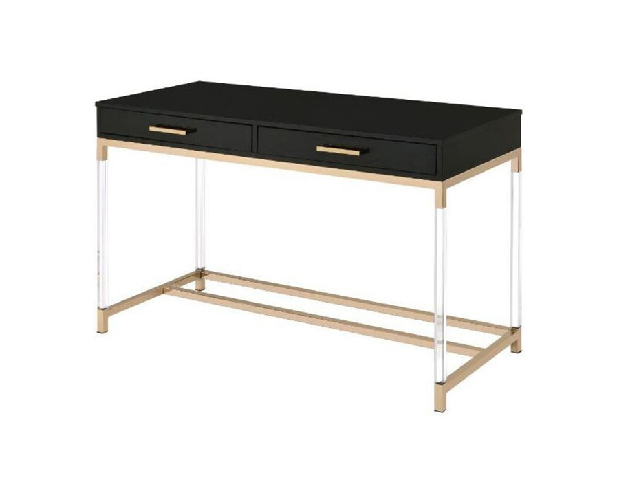 ACME - Adiel Writing Desk with USB in Black/Gold