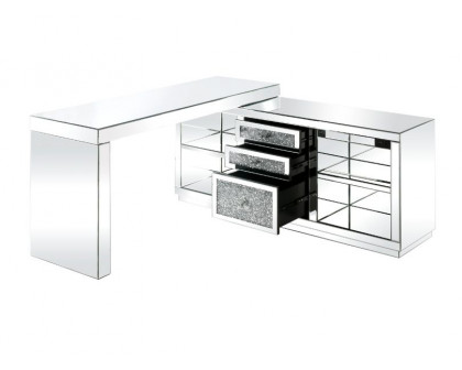 ACME - Noralie Writing Desk in Mirrored/Faux Diamonds (93118)