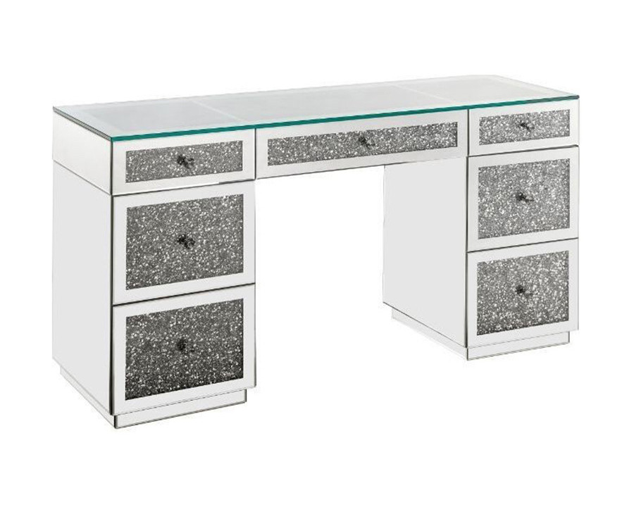 ACME - Noralie Writing Desk in Mirrored/Faux Diamonds (93120)