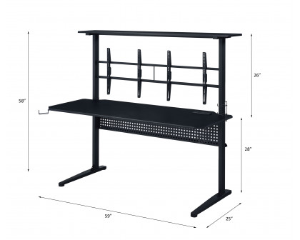 ACME - Canzi Gaming Desk with USB in Black