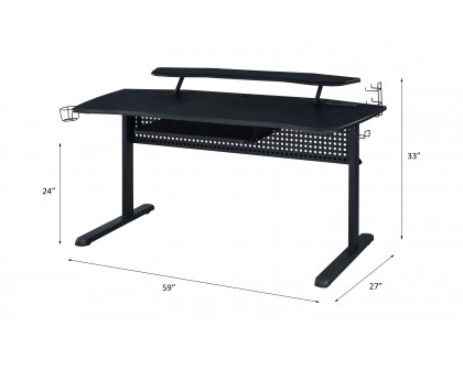 ACME Vildre Gaming Table with USB Port - Black Finish