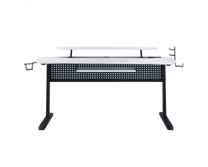 ACME Vildre Gaming Table with USB Port - Black and White Finish