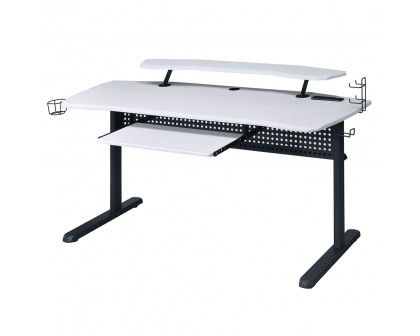 ACME Vildre Gaming Table with USB Port - Black and White Finish