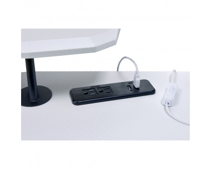 ACME Vildre Gaming Table with USB Port - Black and White Finish