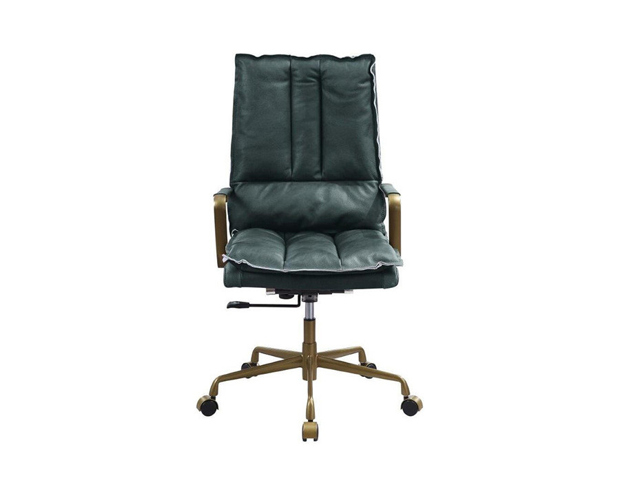 ACME Tinzud Office Chair - Dark Green Top Grain Leather