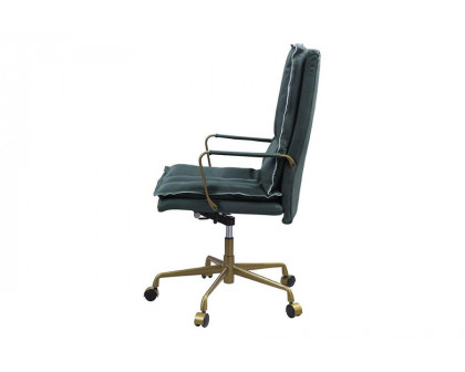 ACME Tinzud Office Chair - Dark Green Top Grain Leather