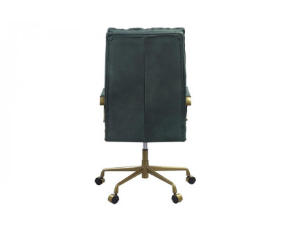 ACME Tinzud Office Chair - Dark Green Top Grain Leather